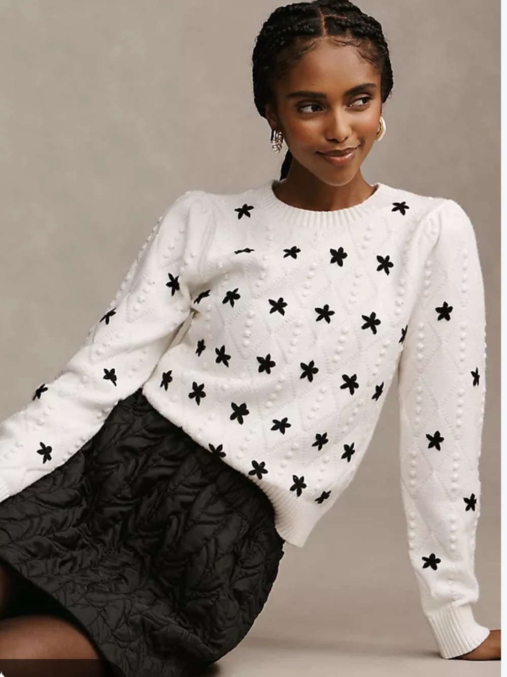 English Factory Anthropologie Embroidered Crewneck Sweater XS